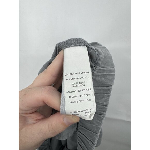 J. Crew Linen Lyocell Tapered Pant Women 6 Silver Casual Beach Summer Lounge - Picture 4 of 9